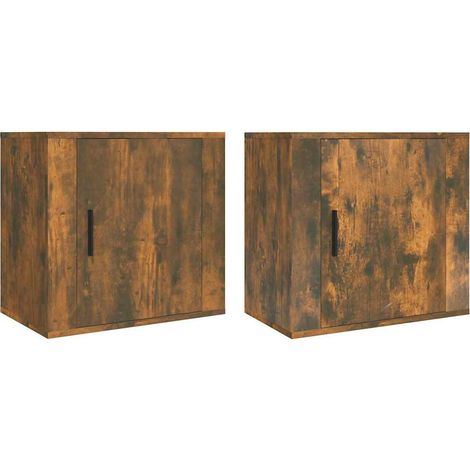 Maison Exclusive - Comodini a Muro 2 pz Rovere Fumo 50x30x47 cm (1/5)