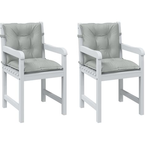 Cojines para silla respaldo bajo 2 ud tela gris claro melange