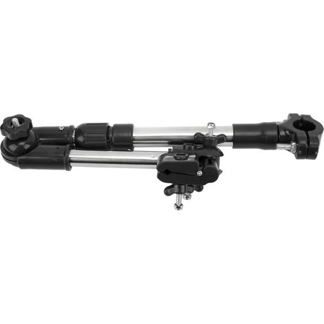 Support de parasol en acier inoxydable, réglable à 360°, télescopique, pour fauteuils roulants, noir (1/5)