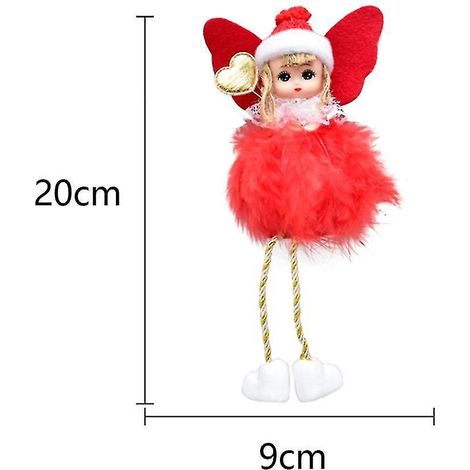 Décoration de sapin de Noël : pendentif ange en plumes mignonnes, décoration de bureau ou de fenêtre créative (1/4)