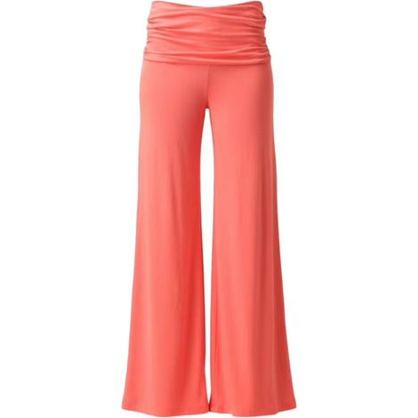 Pantalon Yoga - Taille Haute Repliable - Jambes Large - Extensible Doux - Pour Activités Quotidiennes et Yoga - Tailles Plus Disponibles (1/5)