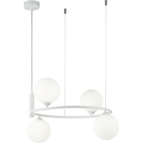 Ring Plafonnier suspendu blanc, 4 lumières, G9