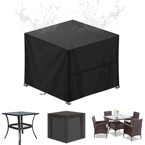 Housse Table de Jardin,Salon Exterieur Imperméable 80x80x80cm,Protection