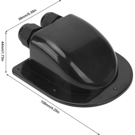 Presse-étoupe d'entrée de Câble Solaire, Double Boîtier d'entrée de Câble Solaire, Style Polyvalent, Ports de 6mm et 8mm, Installation de Colle pour Bateau (BLACK). (1/5)