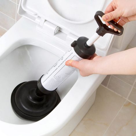 Toilettenpömpel mit Griff und zwei Saugnäpfen, Hochdruckreinigungsgerät für Bad, Dusche und Badewanne
