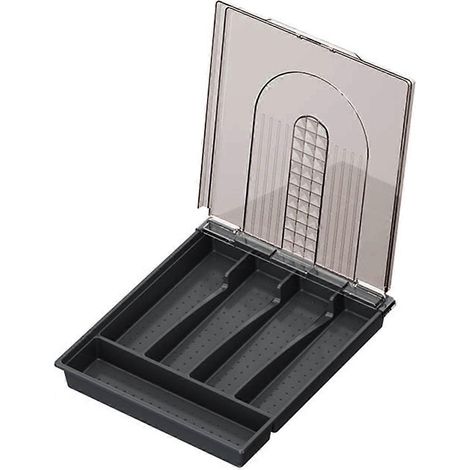 Boîte portable pour couverts avec couvercle, rangement anti-poussière pour cuisine (1/5)
