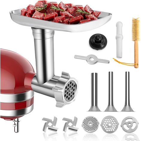 Meat Grinder Attachment for KitchenAid Stand Mixer, Stainless Steel, Meat Grinder Attachment for KitchenAid Mixer (1/5)