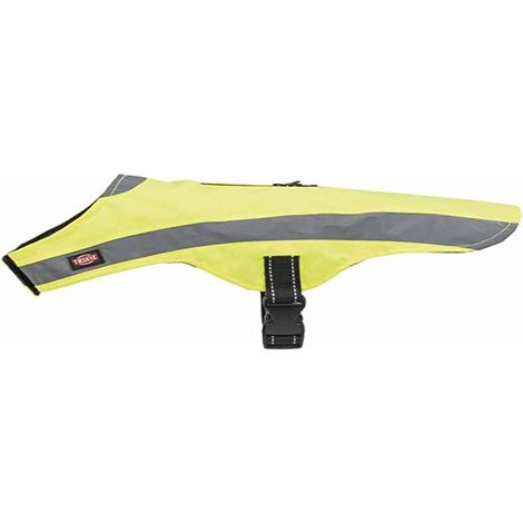 TRIXIE - GILET DE SÉCURITÉ POUR CHIEN, TAILLE M, LONGUEUR DU DOS : 50 CM, JAUNE FLUO + RÉFLÉCHISSANT 30093