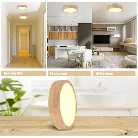 LED Plafonnier Industrielle Moderne Lumière Blanc Chaud 3000K 20x20x4.5cm Lampe pour Salle de Bain Couloir Escalier (1/3)