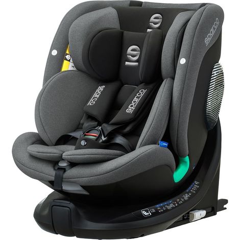 Silla de coche Sparco SK7000I giratoria 360°, color gris, 0-36 kg / 40-150 cm