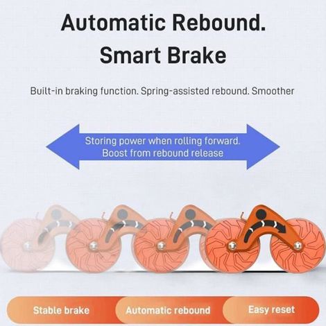 Roue Abdominale à Rebond Automatique, Ab Roller avec Support De Coude, Roulette Abdominaux, Pour Entranement Abdominal (1/4)