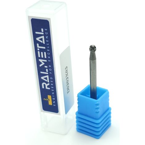 Vollhartmetall-Doppelwirkungs-Rotationskugelfeile D3 x 38 x 3D mm - 60 HRC