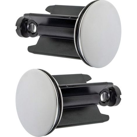 Bouchon de Lavabo de Salle de Bain Universel Ø 40 mm, Lot de 2, Bouchon d’évacuation Chromé, Constitué de Laiton, avec Joint en Caoutchouc, Bouchon Réglable en Hauteur, Bonde de Baign (1/4)
