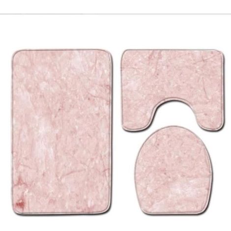 Antirutsch-Badematte – 3-teiliges Set – Rosa – 50x80 cm – Modernes Design