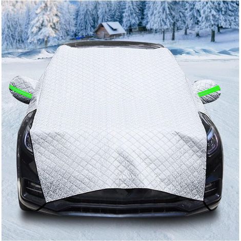 Foldable Car Windshield Cover, Universal Anti-Frost Car Cover with Elastic Hooks-Silver 255 235 cm