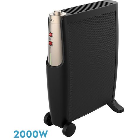 Imperial Schwarz/Gold Glimmer-Heizkörper 2000 W, 2 Elemente, 2 Leistungsstufen, Kippschutz-Thermostat (66 x 48,5 x 23 cm)