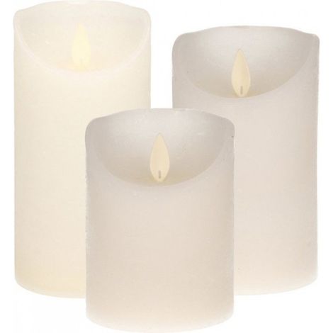 Lot de 3 bougies LED blanc neige à flamme mobile - Bougies piliers d'intérieur d'ambiance (1/5)