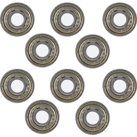 10 Pièces Roulements à Billes en Acier Chromé 608ZZ pour Imprimante 3D avec 2 Protections (1/5)