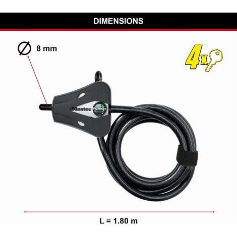 MASTER LOCK Cavo Regolabile Antifurto - Da 30 cm a 1,8 m - Python - 8418EURD - Ideal per Strumenti, Attrezzature Sportive, Mobili da Giardino (1/10)