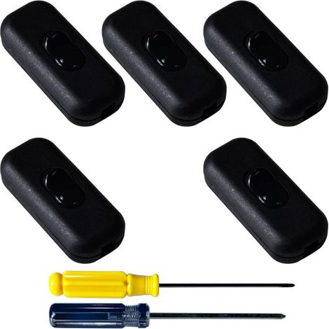 Stück schwarze Wippschalter, Ersatz-Unterputzschalter, 6A 250V, zweistufige Zwischenschalter, für Kleingeräte, Schreibtischlampen, Nachttischlampen (1/5)