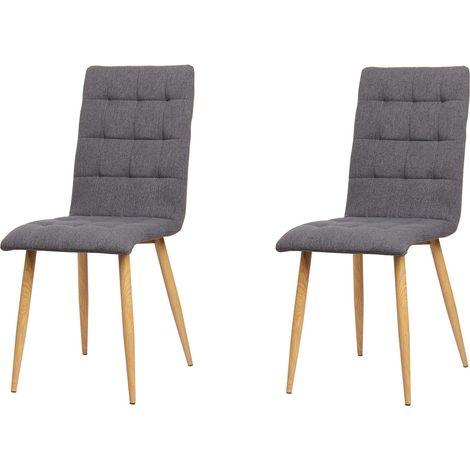 Chaise espagnole Chaise, Tissus, Gris Pierre, 43 cm (Largeur) x 56 cm (Profondeur) x 94 cm (Hauteur) (1/4)