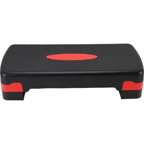 Plate-forme d'exercice Stepper en ABS à hauteur réglable pour entraînement aérobique, noir et rouge (1/5)