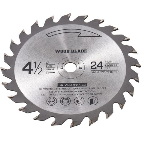 Disque de coupe à bois 24T-TCT 115 mm x 10 mm, lame de scie circulaire en acier allié, finition en carbure 24 dents, coupe TCT pour le travail du bois, arbre de 1-1/4 pouce (32 mm) (UE et Royaume-Uni (1/5)