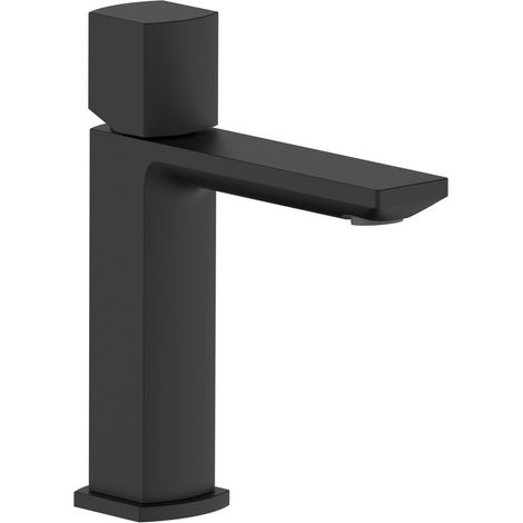 Miscelatore lavabo nero opaco con risparmio acqua e piletta click clack - serie Marte (1/2)