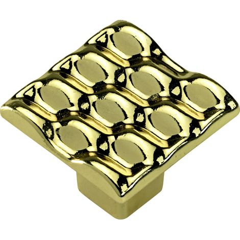 Hettich Möbelknopf Zinkdruckguss gold 25,0 x 25,0 mm - 1 Stück Möbelgriff