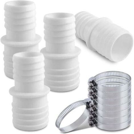 Pair 4Pcs Raccord pour Tuyau Piscine, Raccord de Tuyau avec Colliers de Serrage, 32 mm vers 38 mm Adaptateur Raccord Piscine, Adaptateur de Tuyau de Piscine, Adaptateurs de Tuyau-JUSCH (1/4)