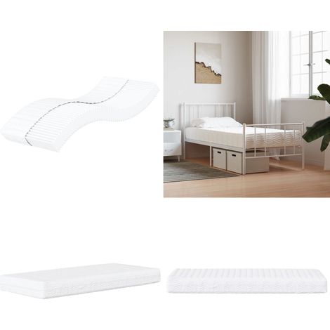 vidaXL Matelas en mousse blanc 100x220 cm dureté H2 H3 (1/5)