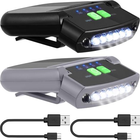 Torcia a clip da cappello, ricaricabile tramite USB, impermeabile, ultra luminosa, ideale per la pesca, il campeggio e il fai da te. (1/4)