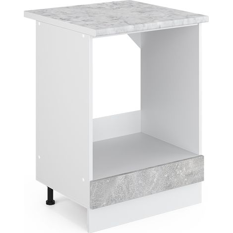 Base universale R-Line, Calcestruzzo, 60 cm con ampia nicchia, con piano di lavoro, Vicco