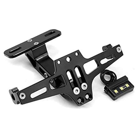Motorcycle Universal Fender Eliminator Kit, Motorcycle Adjustable Turn Signal License Plate Frame with Aluminum LED Light, Suitable for Universal Models (1/3)