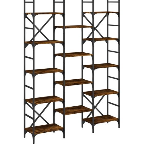 Bücherregal Räuchereiche 127,5x28,5x172,5 cm Holzwerkstoff vidaXL (1/5)