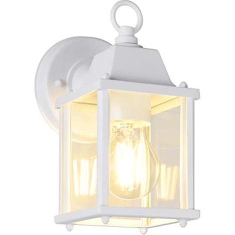 Außenwandlampe Laterne Haustürlampe Alu weiß Gartenleuchte Fassadenlampe 22,5 cm