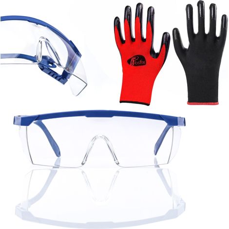 Gafas antisalpicaduras Rosfix transparentes + Guantes de trabajo Rosfix L / s.10 - 1 par