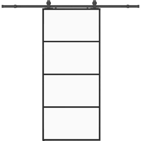 Maison Exclusive - Schiebetür mit Beschlag Schwarz 90x205 cm ESG-