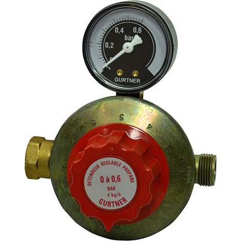 DRP Regulierbarer Propangas-Druckminderer mit Manometer