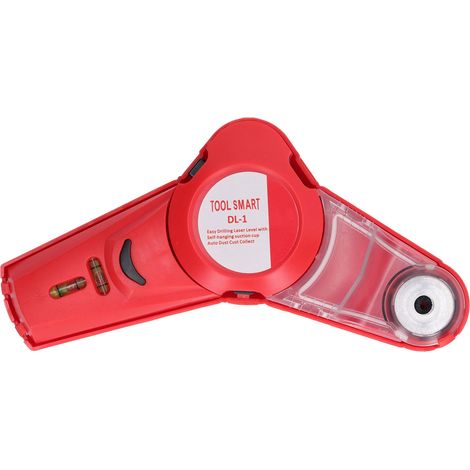 Perceuse sans fil multifonction avec collecteur de poussière rouge, aspiration puissante en ABS, niveau laser pour murs - idéal pour perçage mural (1/5)
