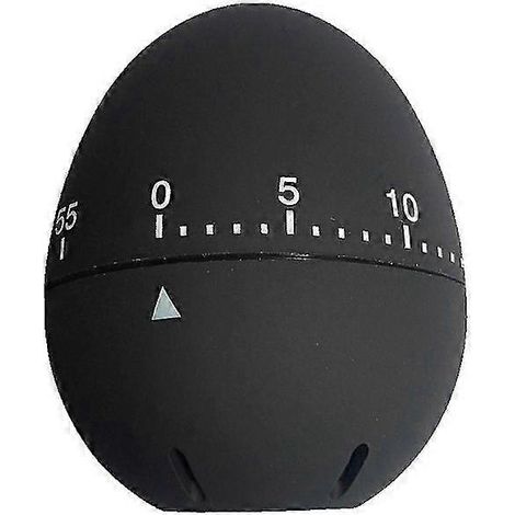 Eiförmiger Silikontimer mit 60 Minuten Laufzeit und gut lesbarer Skala, ideal für den Einsatz in der Küche, aber auch für viele andere Haushaltsaufgaben. (1/5)
