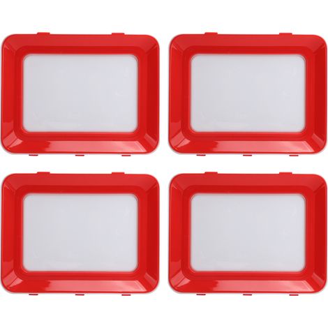 4 récipients de conservation sous vide pour réfrigérateur et congélateur, lot de 4 plateaux alimentaires (1/5)