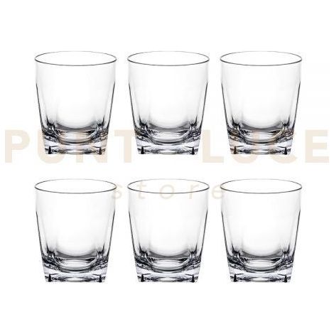 TUMBLER BICCHIERI BASSI SET 6 PEZZI TRASPARENTI