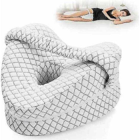 Herzförmiges orthopädisches Kissen zum Schlafen, dreieckiges Beinkissen mit Kniestütze, Kissen für Körper und bei Ischiasbeschwerden. (1/5)