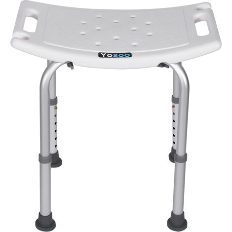 Tabouret de douche rectangulaire, siège d’aide au bain sans dossier, hauteur réglable (1/5)