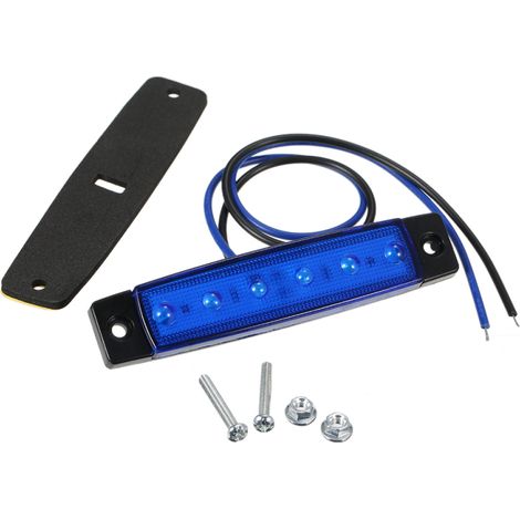 Feu de position latéral à 6 LED (DC12V/24V), étanche IP65, SMD2835, pour camions, bus, remorques, camping-cars et voitures. (1/5)