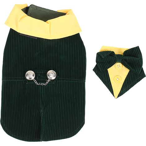 Costume pour chien, doux et confortable, avec nœud papillon, idéal pour mariage, fête, Halloween, anniversaire ou cosplay. Taille L. (1/5)
