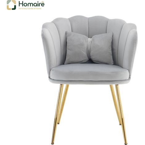 Fauteuil en velours gris 63 x 58 x 77 cm HOMAIRE (1/5)