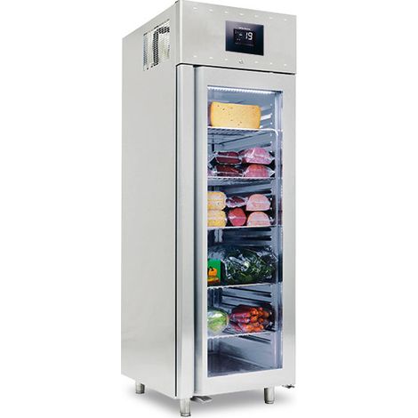 Congélateur 700 Litres En Inox GN 2/1 Avec Porte En Verre, -10°/-22°C, Isolation 85 mm - Wifi - Virtus - BMB0029/FN