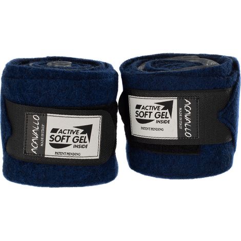 ACAVALLO Fasce Gel Classic lana vergine BLU Cavallo Equitazione (1/3)